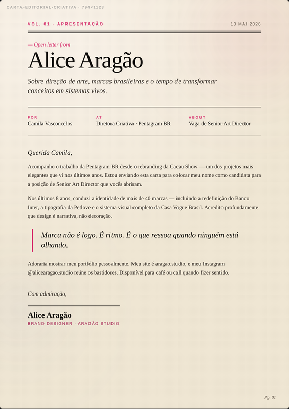 Carta Editorial Criativa