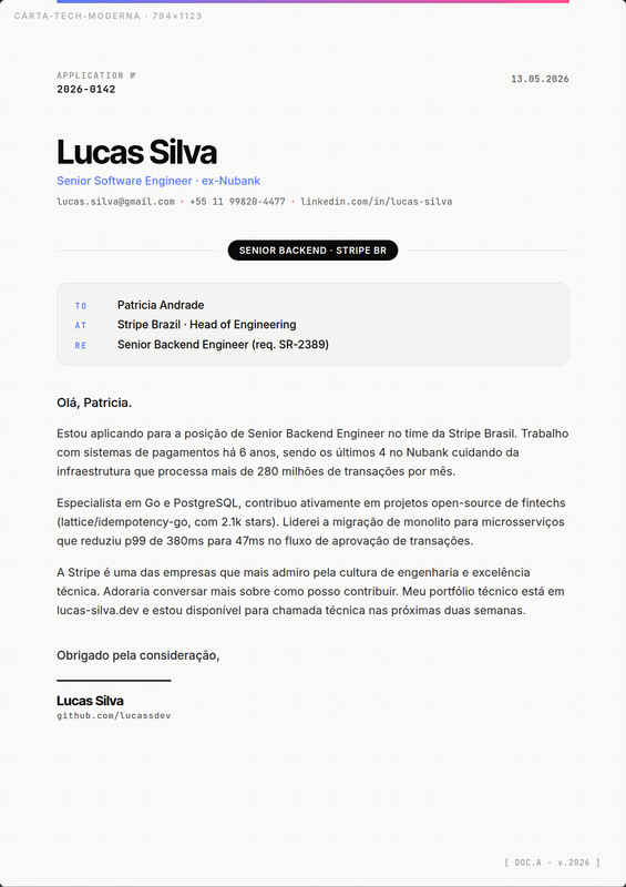 Carta Tech Moderna